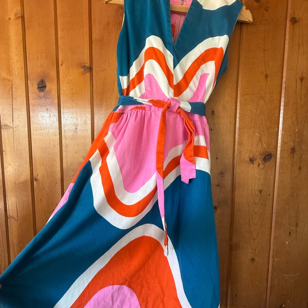 Malia Vintage Geometric Wave Women's Dress - Picture 2 of 7